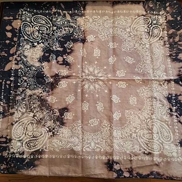 GASOLINE GLAMOUR Other - Navy paisley hand dyed custom bandana 21" new GASOLINE GLAMOUR Other - Navy paisley hand dyed custom bandana 21" new